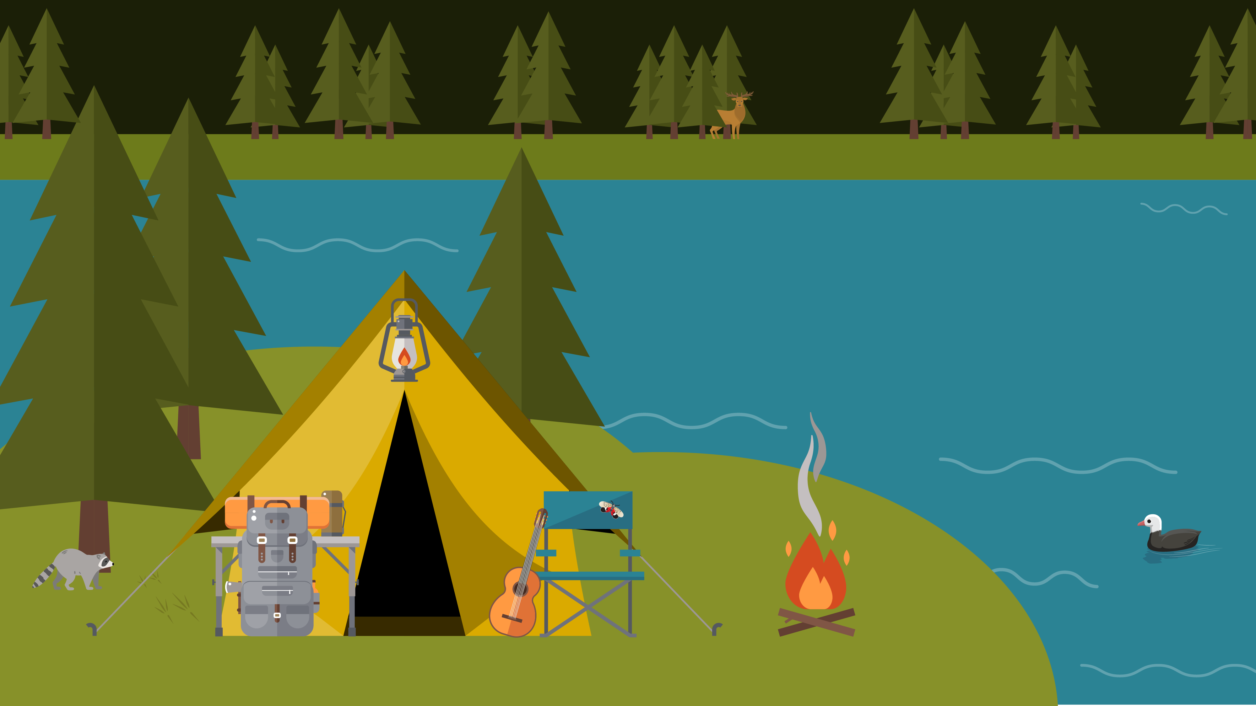 Illistration of camp site