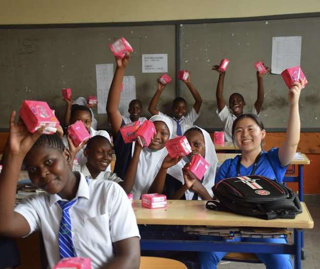 Botonay Student promotes women's health with students in Kenya